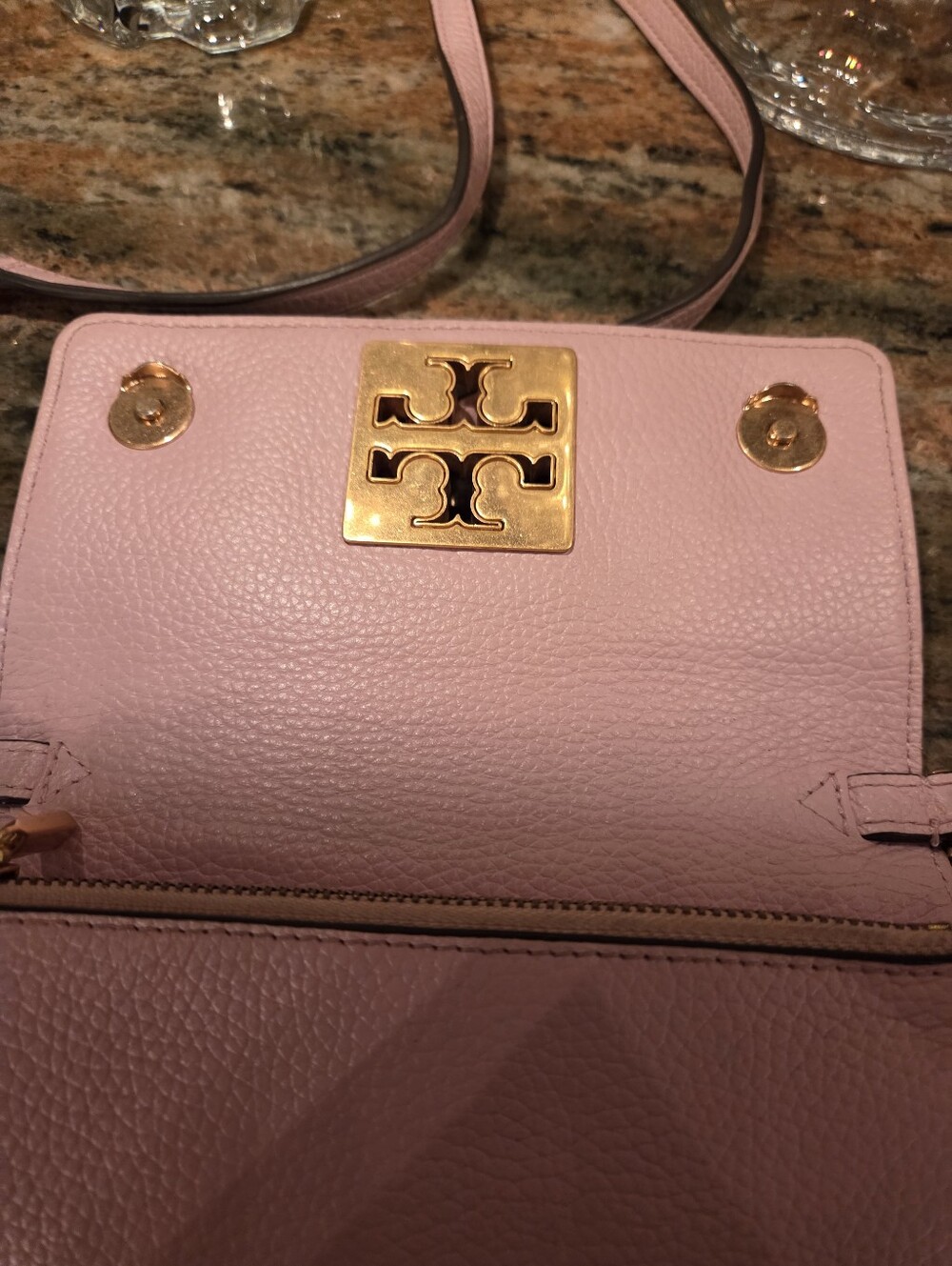 Tory Burch Pink Leather Chain Shoulder Bag with Card Case - Picture 11 of 11